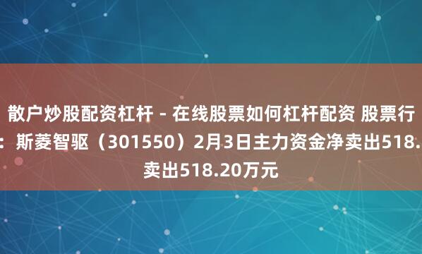 散户炒股配资杠杆 - 在线股票如何杠杆配资 股票行情快报：斯菱智驱（301550）2月3日主力资金净卖出518.20万元